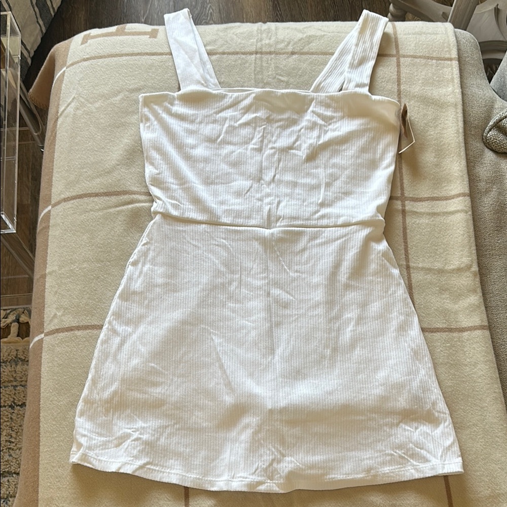 VS PINK NWT White Sleeveless Athletic/Activewear dress with shorts + pockets